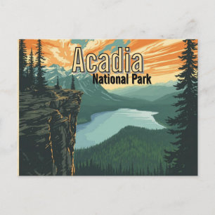 Acadia National Park Illustratie Retro Briefkaart