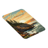 Acadia National Park Illustratie Retro Magneet (Rechterzijde)