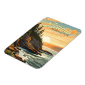 Acadia National Park Illustratie Retro Magneet (Linkerzijde)