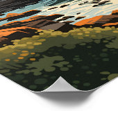 Acadia National Park Illustratie Retro Poster (Hoek)