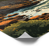 Acadia National Park Illustratie Retro Poster (Hoek)