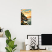 Acadia National Park Illustratie Retro Poster (Thuiskantoor)