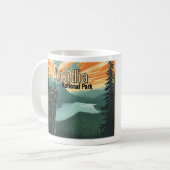 Acadia National Park Illustration Retro Koffiemok (Voorkant links)