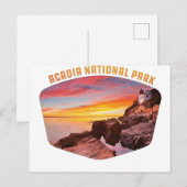 Acadia National Park kust en vuurtoren Maine Briefkaart (Voorkant / Achterkant)