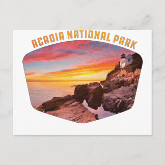 Acadia National Park kust en vuurtoren Maine Briefkaart