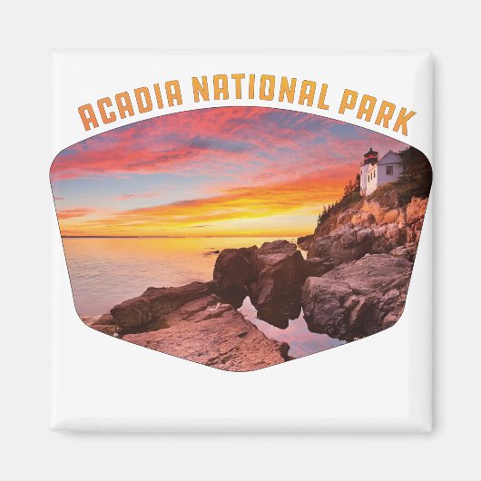 Acadia National Park kust en vuurtoren Mount Magneet (Voorkant)