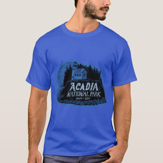 Acadia National Park Label te groot T-shirt (Voorkant)