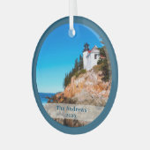 Acadia National Park Lighthouse Glas Ornament (Voorkant links)