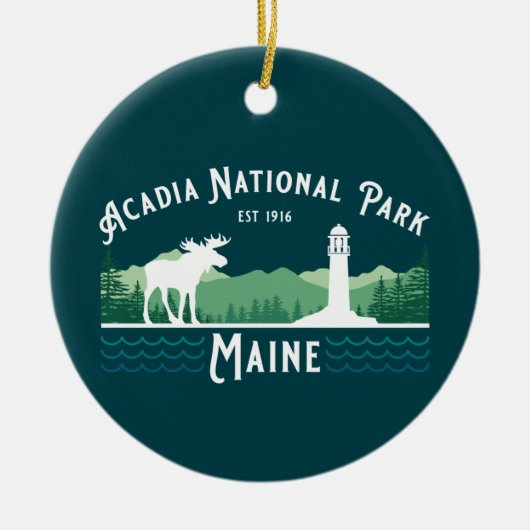 ACADIA NATIONAL PARK LIGHTHOUSE HOLIDAY ORNAMENT (Voorkant)