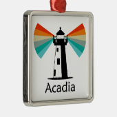 Acadia National Park Lighthouse Rainbow Metalen Ornament (Rechts)