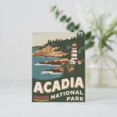 Acadia National Park Lighthouse Reiskunst Feestdagenkaart (Staand voorkant)