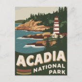 Acadia National Park Lighthouse Reiskunst Feestdagenkaart (Voorkant)
