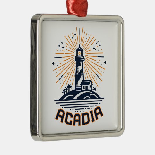 Acadia National Park Lighthouse Sunrise Metalen Ornament (Rechts)