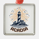Acadia National Park Lighthouse Sunrise Metalen Ornament (Voorkant)