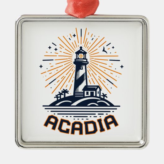 Acadia National Park Lighthouse Sunrise Metalen Ornament (Voorkant)