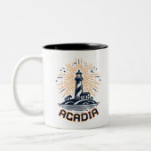 Acadia National Park Lighthouse Sunrise Tweekleurige Koffiemok (Links)