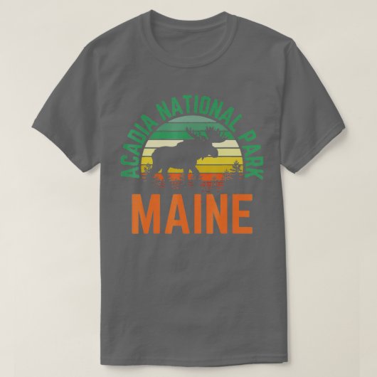 Acadia National Park Maine Bar Harbour Moose Retro T-shirt (Design voorkant)