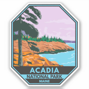 Acadia National Park Maine Bar Harbour  Sticker