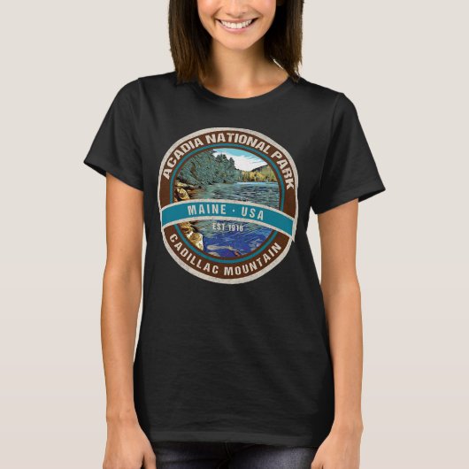 Acadia National Park Maine Cadillac Mountain Souve T-shirt (Voorkant)