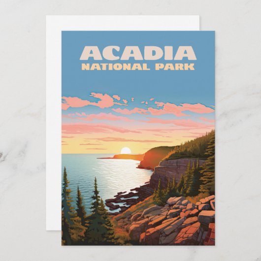 Acadia National Park, Maine Coast Retro (Voorkant / Achterkant)