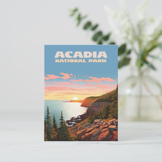 Acadia National Park, Maine Coast Retro Briefkaart (Staand voorkant)