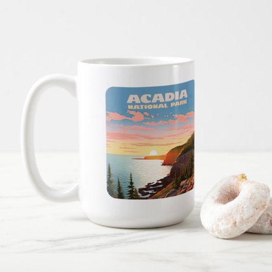 Acadia National Park, Maine Coast Retro Koffiemok (Met donut)