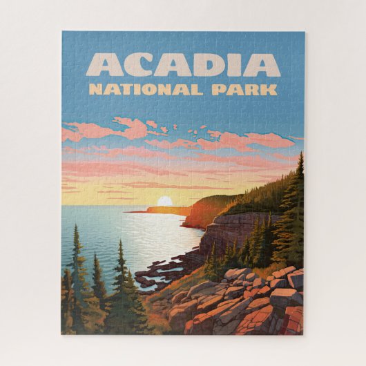 Acadia National Park, Maine Coast Retro Legpuzzel (Verticaal)