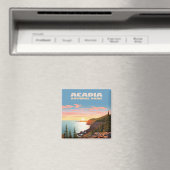 Acadia National Park, Maine Coast Retro Magneet (Insitu (Vaatwasser))
