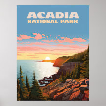 Acadia National Park, Maine Coast Retro