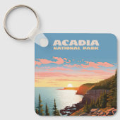 Acadia National Park, Maine Coast Retro Sleutelhanger (Voorkant)