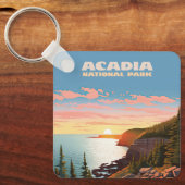 Acadia National Park, Maine Coast Retro Sleutelhanger (Voorkant)
