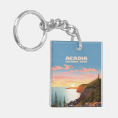 Acadia National Park, Maine Coast Retro Sleutelhanger (Voorkant Links)