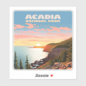 Acadia National Park, Maine Coast Retro Sticker (Vel)