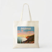 Acadia National Park, Maine Coast Retro Tote Bag (Voorkant)