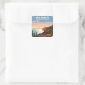 Acadia National Park, Maine Coast Retro Vierkante Sticker (Tas)