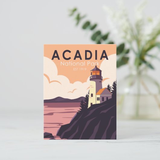 Acadia National Park Maine Lighthouse  Briefkaart (Staand voorkant)