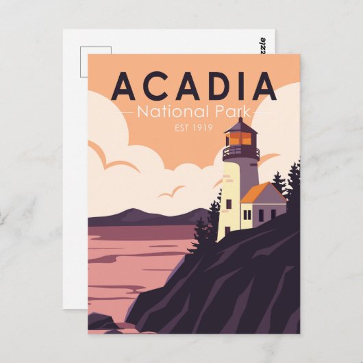 Acadia National Park Maine Lighthouse  Briefkaart (Voorkant / Achterkant)