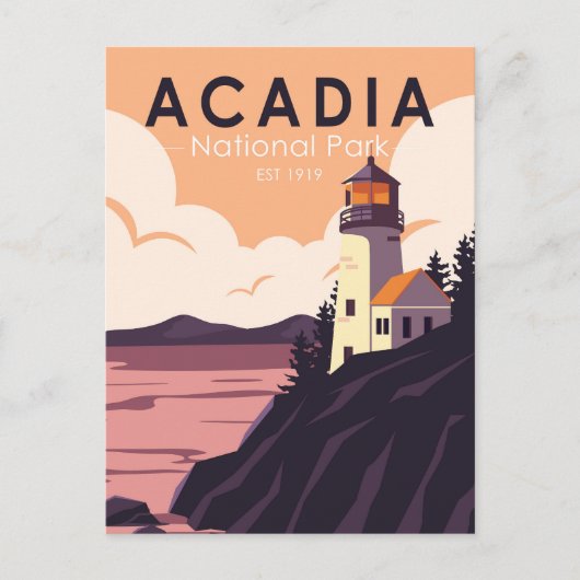 Acadia National Park Maine Lighthouse  Briefkaart (Voorkant)
