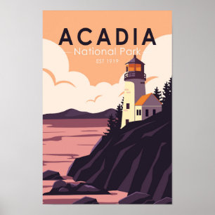 Acadia National Park Maine Lighthouse  Poster