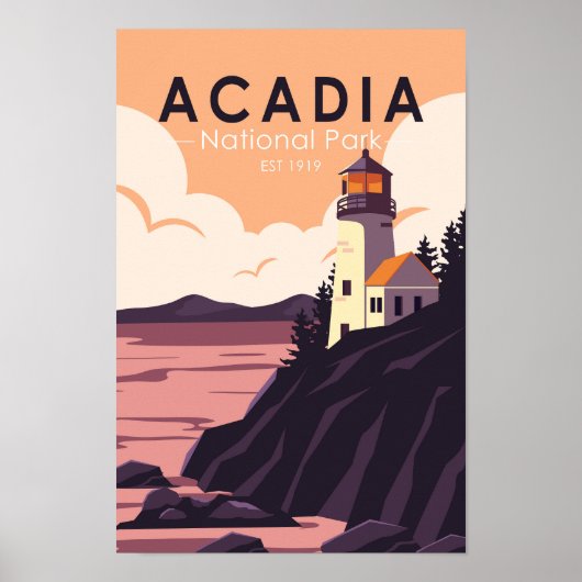 Acadia National Park Maine Lighthouse  Poster (Voorkant)