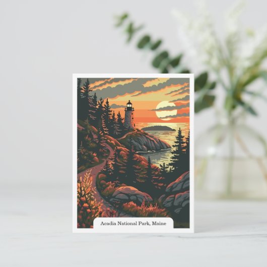 Acadia National Park, Maine Lighthouse Reizen Briefkaart (Staand voorkant)
