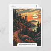 Acadia National Park, Maine Lighthouse Reizen Briefkaart (Voorkant / Achterkant)