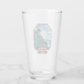 Acadia National Park Maine Lighthouse Retro Emblem Glas (Achterkant)