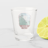 Acadia National Park Maine Lighthouse Retro Emblem Shot Glas (Achterkant)