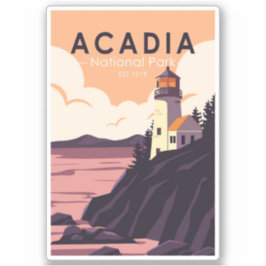 Acadia National Park Maine Lighthouse  Sticker