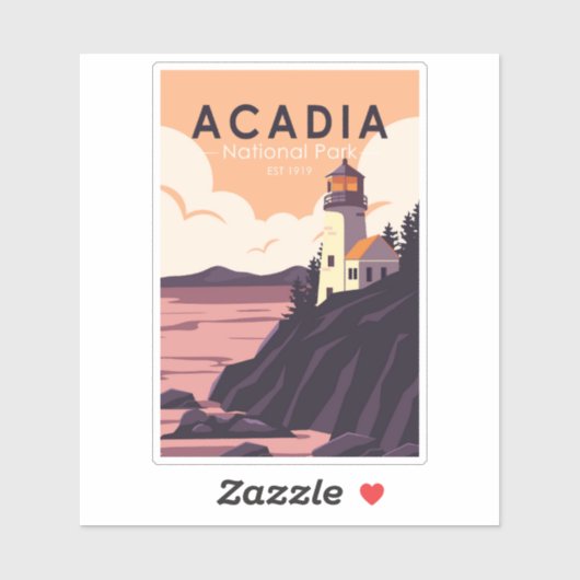 Acadia National Park Maine Lighthouse  Sticker (Vel)