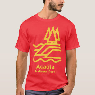 Acadia National Park Maine Minimalist Retro Graphi T-shirt