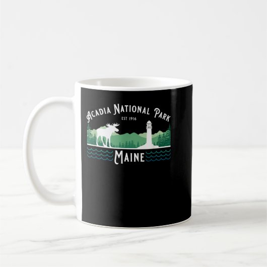 Acadia National Park Maine Moose Lighthouse Souven Koffiemok (Links)