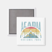 Acadia National Park Maine Mountains Retro T Shirt Magneet (Voorkant / Achterkant)