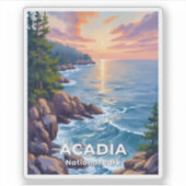 Acadia National Park | Maine Painting Travel Art Sticker (Voorkant)